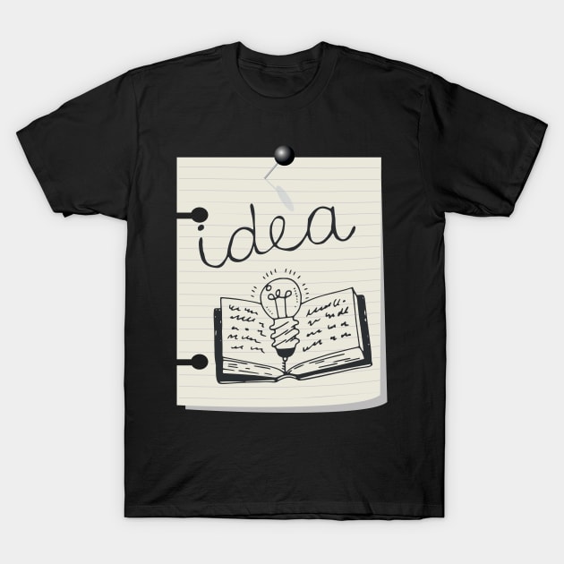 Idea on piece of paper design illustration T-Shirt by kamdesigns